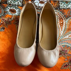 J. Crew Anya Beige Pink Leather Flats woman size 6
